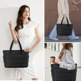 thumbnail image 7 of Gynky Tote Bag for Women, Lightweight Puffy Tote Handbag, Quilted Satchel Crossbody Bag for Women Work Travel, Black, 7 of 7