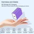 thumbnail image 4 of USB C Charger, 2PACK Charging Block Type C with 2PACK Type C Cables 6FT3FT Hootek USB C Brick 20W PD Type C Charger 3ft6ft USB C Block Plug Fast Phone Charger Block with USB C Charging Cable, Purple, 4 of 7