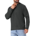 thumbnail image 4 of SUÉTER DE PULLOVER DE CUELLO ALTO PARA HOMBRE INSPIRE CHIC, DE COLOR SÓLIDO, CON CREMALLERA DE CUARTO, SUÉTER DE PÓLO DE PUNTO TALLA S GRIS OSCURO, 4 of 5
