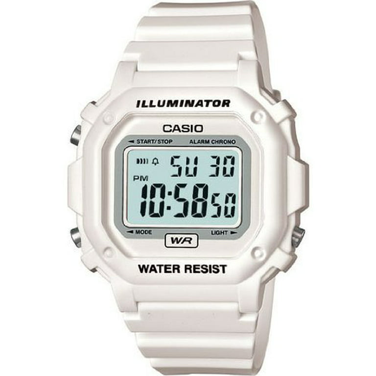 Men's Digital Illuminator Sport Watch, White Resin F108WHC-7BCF - Walmart.com
