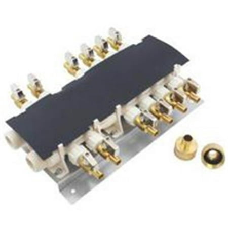 Inlet Manifold Design - Apollo 6907912CP Manifold System, 3/4 in Inlet, PEX Barb Inlet, 1/2 in Outlet, MPT x FPT Swivel Outlet