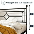 thumbnail image 6 of Allewie Twin Size Metal Platform Bed Frame with Victorian Vintage Headboard and Footboard, Black, 6 of 10