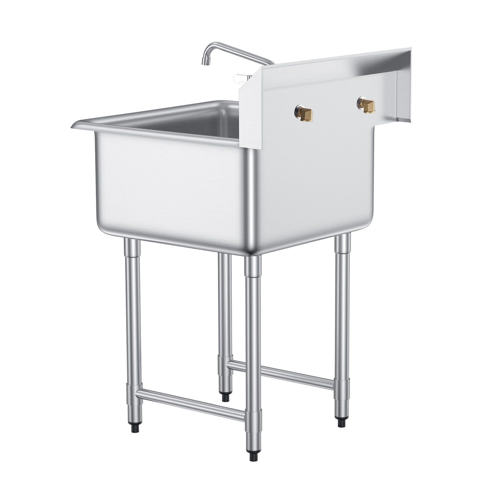 NSF Certified Stainless Steel Prep & Utility Sink, 1 Compartment Free Standing with Faucet & Legs, 27"x41" Commercial Single Bowl for Garage, Restaurant, Kitchen, Laundry