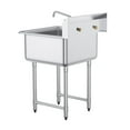 thumbnail image 2 of Stainless Steel Utility Sink, 27x41 Commercial Sink with Faucet & Legs, 2 of 7