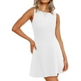 thumbnail image 2 of Women's 2025 New Summer A-Line Sleeveless Boat Neck Mini Dress Club Party Little Short Dresses, 2 of 9