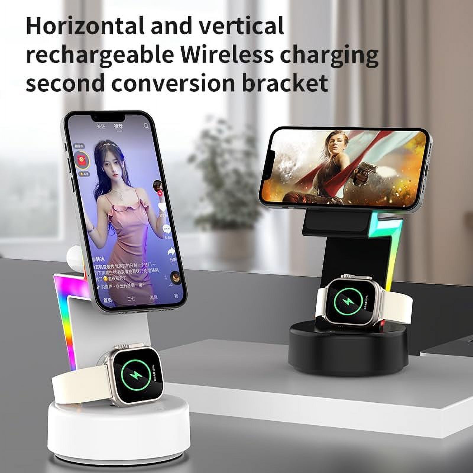 15W wireless magnetic fast charging dock for iPhone 15 14 13 12 11 X Pro Max Apple Watch Series 9 8 Ultra 7 6 SE 5 4 3 QI AirPods3/2/1/Pro