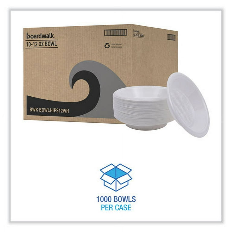 Hi-Impact Plastic Dinnerware, Bowl, 10 to 12 oz, White, 1,000/Carton Hi-Impact Plastic Dinnerware, Bowl, 10 to 12 oz, White, 1,000/Carton