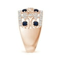 thumbnail image 5 of ANGARA Natural Art Deco Style Sapphire Broad Anniversary Ring in 14K Rose Gold for Women (Size-2.4mm) | September Birthstone, Anniversary, Jewelry Gift for Women | Natural Blue Sapphire Ring, 5 of 10