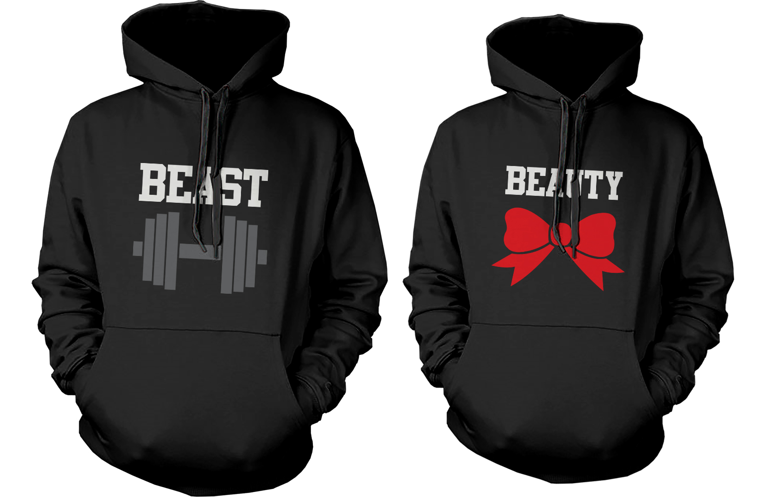 Beauty and Beast Couples Hoodies Cute His and Her Matching Outfit -  Walmart.com