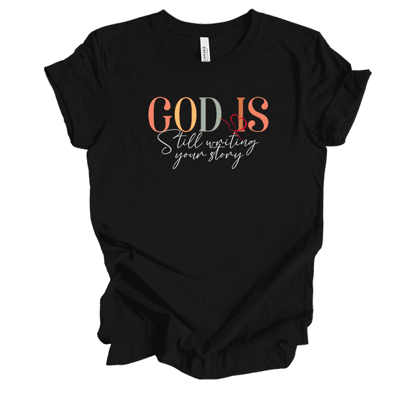 Trenz Shirt Company Christian Tee Cursive God Is Still Writing Your Story Womens Graphic T-Shirt-Black-4xl
