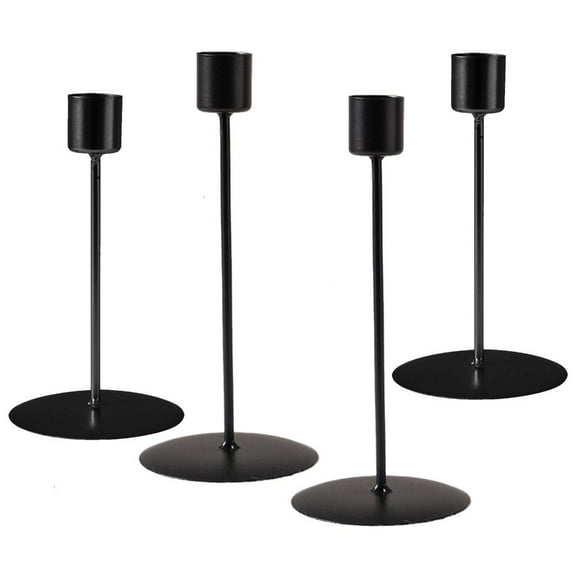 4Pcs Retro Pillar Candle Holder Set Iron Candlestick for Weddings Thanksgiving Christmas Home Table Centerpieces Decors