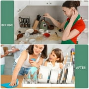 TIJITY Expandable Pots and Pans Organizer, 10 Adjustable Compartments, Sliding Lid Holder and Pan Rack in Kitchen, Pot Lid Holder for Pots, Cake Molds, Cutting Boards, Mats, Cookware