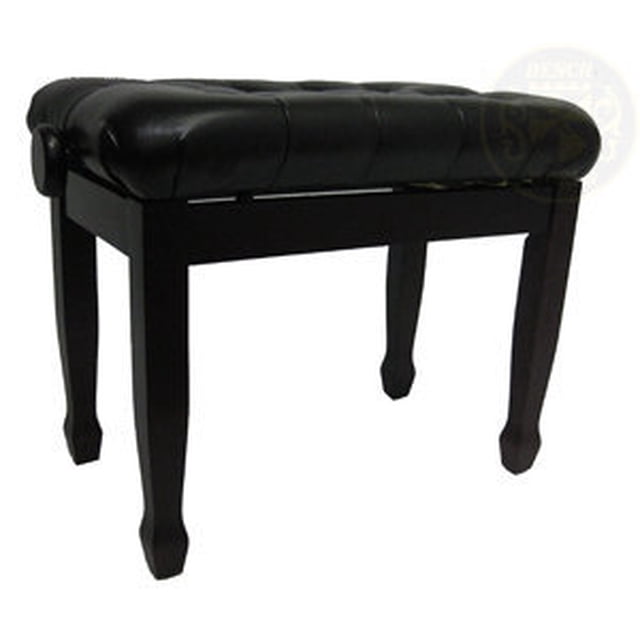 Benchworld INFINITY DLX1GPE Single Adjustable Piano Bench - 24", Padded, Polished Ebony