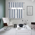 thumbnail image 4 of Navy Blue Striped Kitchen Curtains Sets for Windows 36 Inch Length, Geometric Grey White Vertical Stripes Rod Pocket Window Treatments Tier Curtains and Valances Set for Bedroom/Bathroom, 4 of 8