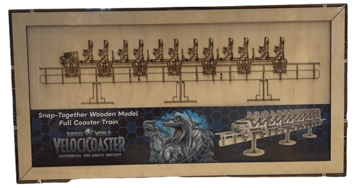 Universal Studios Jurassic World Velocicoaster Wooden Model Coaster Train, Jurassic World