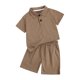 thumbnail image 2 of Odeerbi Niños Niñas 2 Piezas Preppy Outfit Algodón Color Sólido Tenis Golf Camisa y Shorts Uniforme Escolar Conjunto, 2 of 9