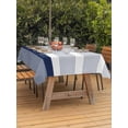 thumbnail image 4 of 54x80 Inch Outdoor Tablecloth with Umbrella Hole Zipper Rectangle Navy Blue Stripe Rectangular Tablecloths Outside Waterproof Modern Rustic Horizontal Blue Striped Patio Table Cover for Picnic Party, 4 of 8