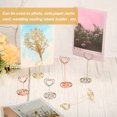 thumbnail image 4 of Unique Bargains 2 Inch Table Number Holder, 5 Pack Wire Photo Picture Place Card Seating Labels Heart Shape Clips, Gold Tone, 4 of 5