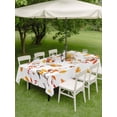 thumbnail image 3 of Outdoor Tablecloth with Umbrella Hole and Zipper, Orange Leaves Fall Rectangle Table Cloth 60x120 Inch Waterproof Tablecloth, Branches Birds Pine Cones Picnic Table Cover for Patio Camping, 3 of 7