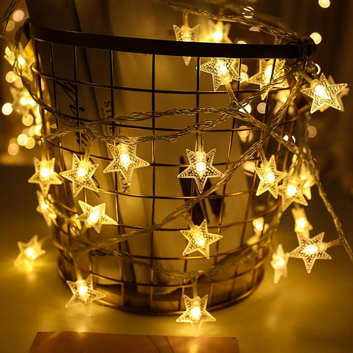 Star String Lights, Battery Powered 16.4ft Twinkle Lights for Indoor Outdoor Wedding Party 