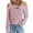 Pink, variant on ICHUANYI Women's Trendy Cusal Keyhole Neck Pullover Off Shoulder Long Sleeve Lightweight Sweatshirts Solid Color Shirt