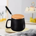 thumbnail image 5 of Luoshdecor Ceramic Coffee Mug Set,Tea Cup with Wood Lid and Spoon, Gifts for Fathers Day,Birthday, 5 of 6