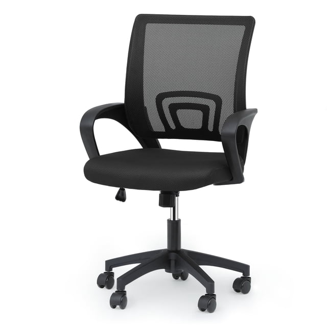 Silla de escritorio Magshion ergonómica con respaldo medio, malla negra