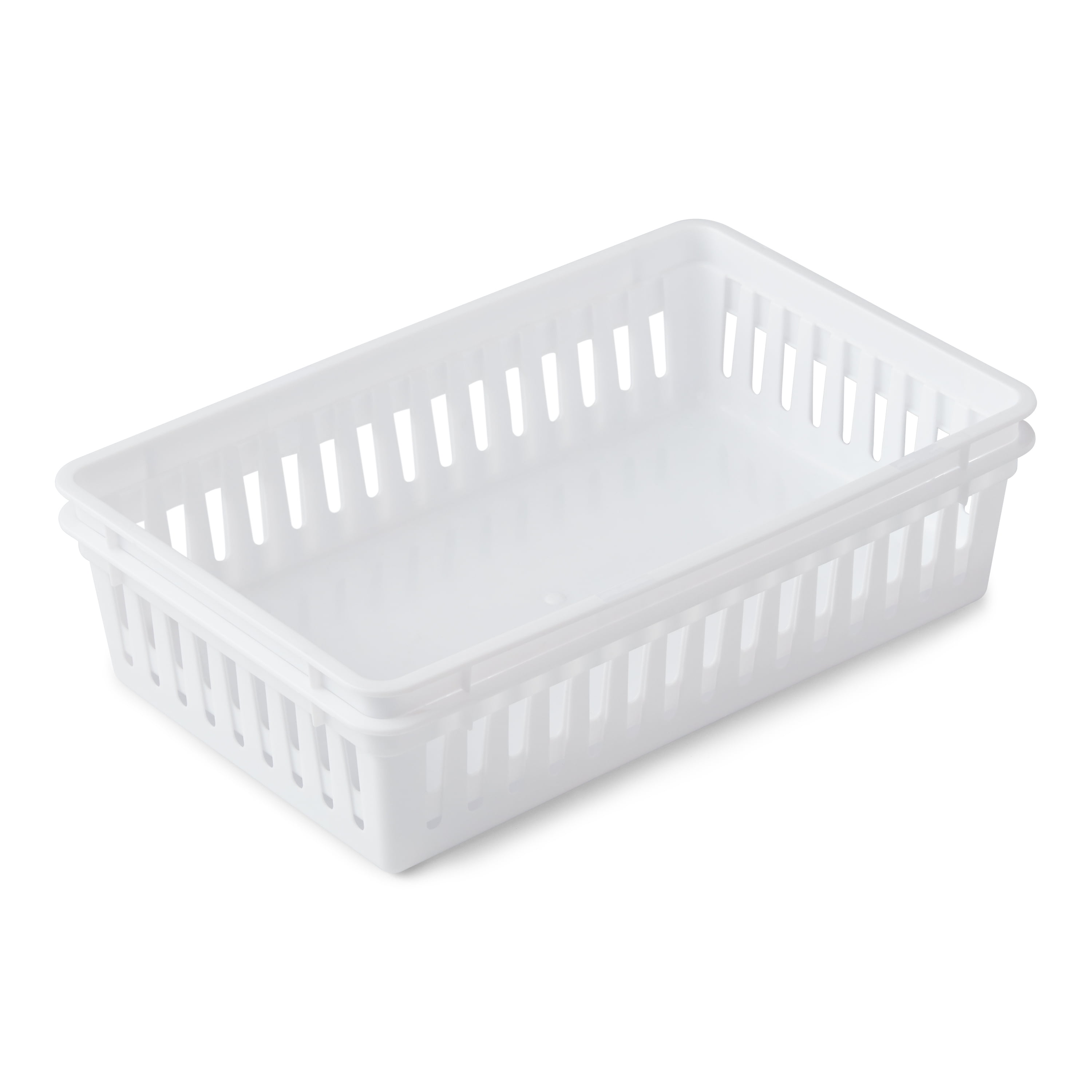 Yesland 6 Pack Plastic Storage Basket, Black Basket Organizer Bin with  Handles for Home Office Closet, 6 x 12 x 5 Inches
