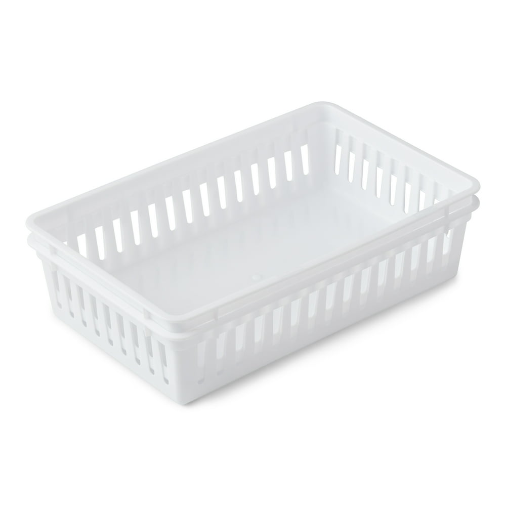 Mainstays Set of 2 Drawer Storage Organizer Mini Bins, 10.3" x 6.5" x 2