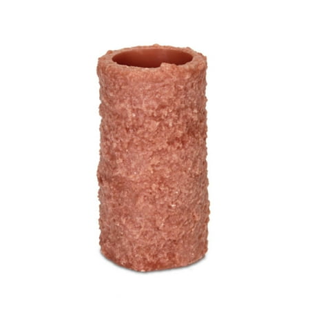 4 Light Brown Battery Operated Flameless LED Textured Wax Pillar Candles 6"