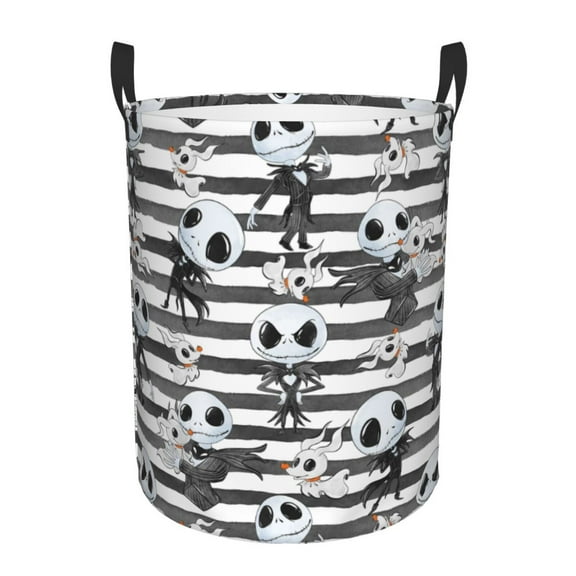The Nightmare Before Christmas Foldable Laundry Hamper Waterproof Storage Basket with Handle for Toy Collection Bedroom Bathroom Living Room(Small)