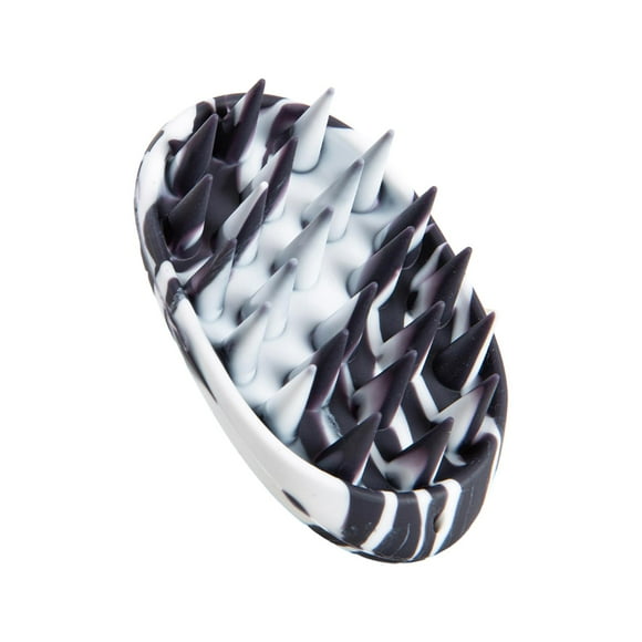 Cepillo de champú ador para el cuero cabelludo con cerdas de silicona suaves, cepillos de silicona para el cuero cabelludo para cabello húmedo y Negro