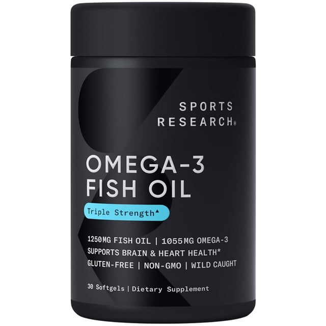 Aceite de pescado omega-3 Supplement Sports Research 30 cápsulas blandas