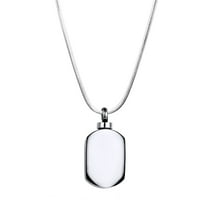 Silver Dog Tag Ashes Urn Container Keepsake Cremation Jewelry Memorial Necklace Cremation Urn Necklace for Ashes with Funnel Kit