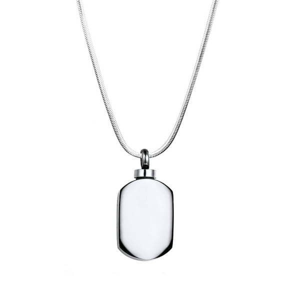 Silver Dog Tag Ashes Urn Container Keepsake Cremation Jewelry Memorial Necklace Cremation Urn Necklace for Ashes with Funnel Kit
