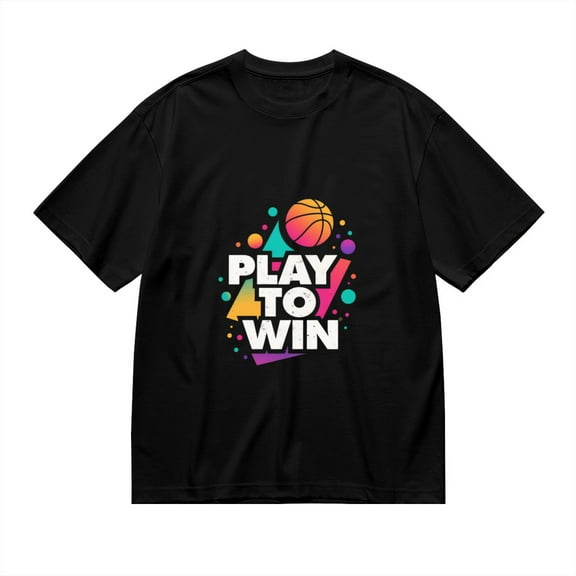 Black T Shirts for Men, Play To Win Sports Graphic Mens Graphic Tees, 24846293,S