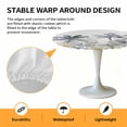 thumbnail image 6 of Tropical Plants Elastic Fitted Round Table Cover Monstera Palm Tree Waterproof Outdoor Tablecloth for Holiday Party, Picnic, Patio & Dining Fits Tables Up to 36"-44", 6 of 8