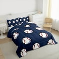 thumbnail image 3 of Manfei Cartoon Baseball Bedding Comforter Set for Teens, Sports Lover Twin Comforter Sets, Modern Ball Game Reversible Bedding Set, Super Cozy Room Decor, 2-Piece, 3 of 8