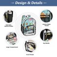 thumbnail image 5 of Large Clear PVC Backpack Heavy Duty See Through Backpack for Adults Work Travel, Cyan Ocean Stickers Printed 12L, 5 of 8