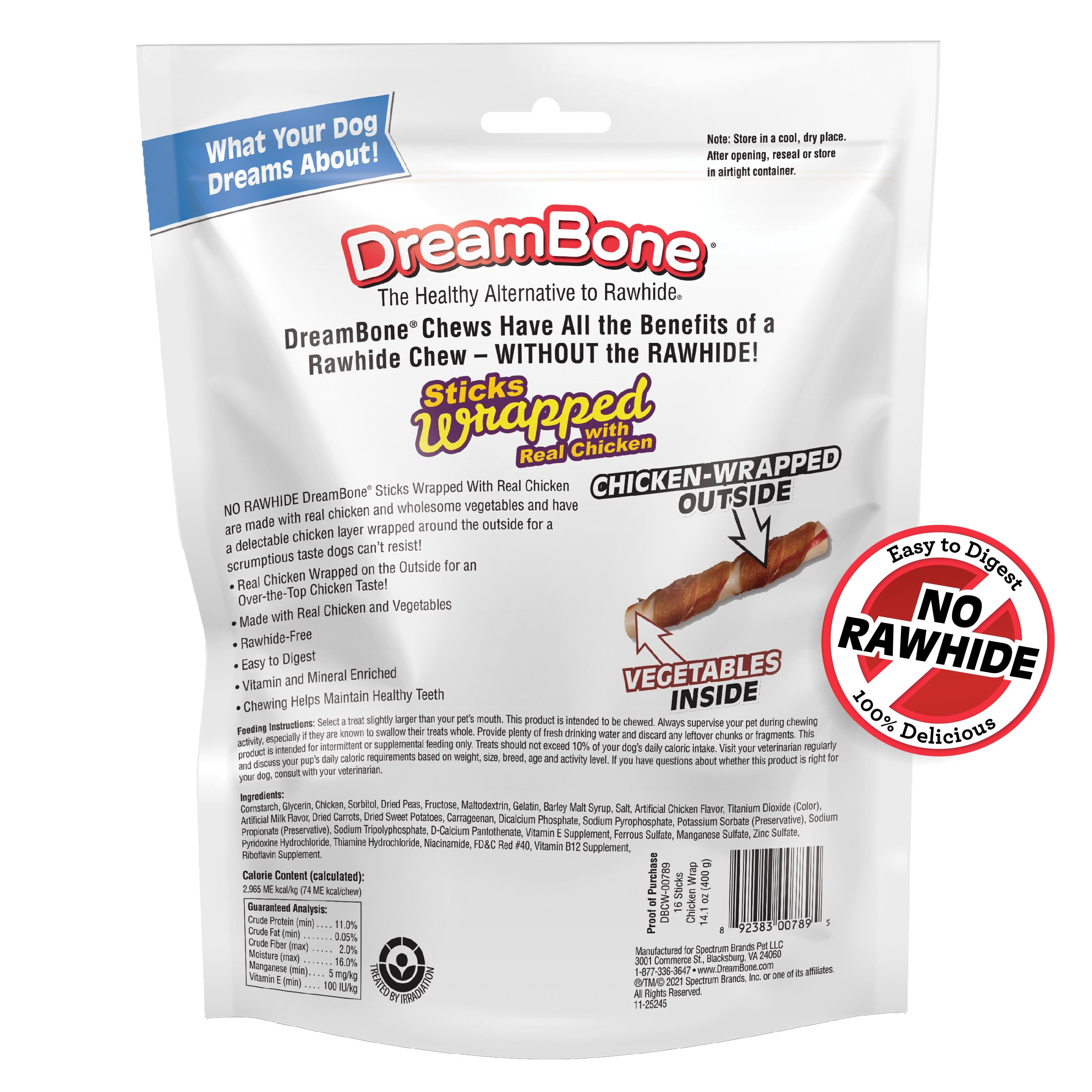 DreamBone Sticks Wrapped with Real Chicken, Rawhide-Free Chews for Dogs, 16 Count