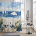 thumbnail image 4 of Summer Beach Shower Curtains for Bathroom, Sun Umbrella Ship Washable Fabric Shower Curtain with Hooks Waterproof Bathroom Decor Sets, 36 x 78 Inches, 4 of 9
