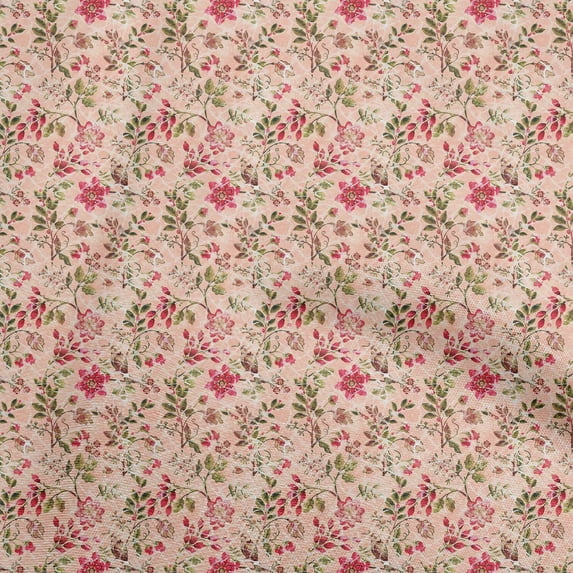 oneOone Silk Tabby Peach Fabric Batik Quilting Supplies Print Sewing Fabric By The Yard 42 Inch Wide