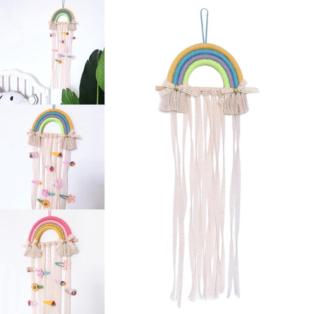 Colgante de Ped de Tejido, Colgante de Ped de , Colgante de Ped de Macramé pa Gudería, Sala de de Bebé, Colg - A010 Baoblaze percha de lazos de pelo