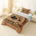 thumbnail image 2 of Manfei Rustic Rv Twin Comforter Sets,Vintage Letter Pattern Bedding Set,Brown,Light Gray Reversible,2 Pieces,1 Comforter and 1 Pillowcase, 2 of 7