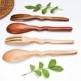 thumbnail image 5 of Norbi Natural Wooden Spoons Forks Portable Travel Dinnerware Tableware Restaurant Dessert Flatware Home Kitchen Table Utensil #A, 5 of 6