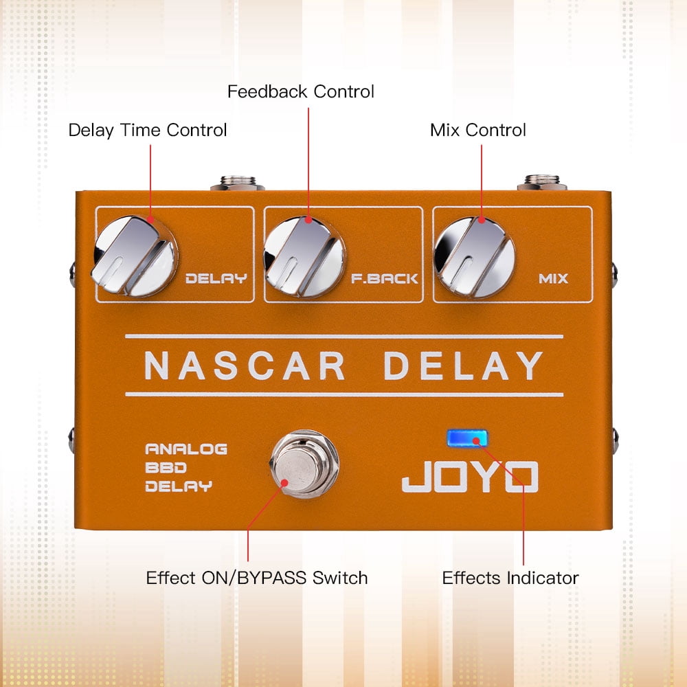 JOYO R-10 Analog Delay Guitar Pedal Classic BBD Vintage Warm Natural Sound for Solo
