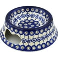 thumbnail image 1 of Polish Pottery 9-inch Pet Bowl (Flowering Peacock Theme) Hand Painted in Boleslawiec, Poland + Certificate of Authenticity, 1 of 6