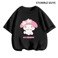 thumbnail image 4 of 2024 Nueva camiseta My Melody Anime Verano Múltiples camisetas de moda para niños Cuello redondo Casual Manga corta Estampado Camisón, 4 of 5