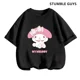 thumbnail image 4 of 2024 Nueva camiseta My Melody Anime Verano Múltiples camisetas de moda para niños Cuello redondo Casual Manga corta Estampado Camisón, 4 of 5