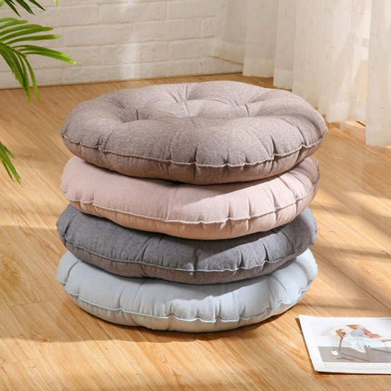 4 Pack Cotton Cushion Breathable Chair Seat Pads Sitting Floor Pillow with  Tie 